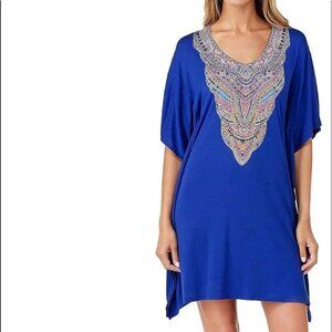 ELLEN TRACY Tribal Caftan Cobalt blue Large/ Extra Large